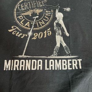 2015 Platinum Miranda Lambert concert t shirt black size medium